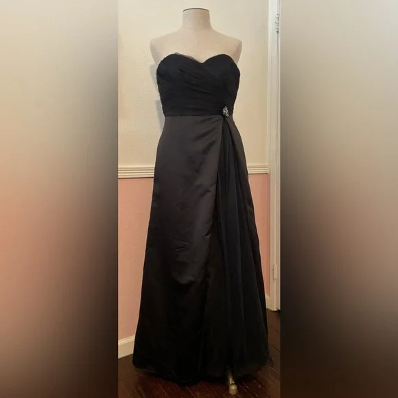 chiffon black dress Tadashi Shoji CFC24324L